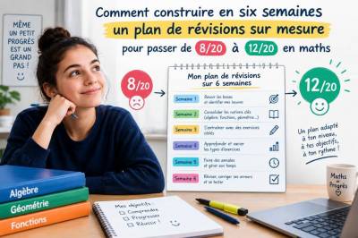 Comment construire en six semaines un plan de révisions sur mesure pour passer de 8/20 à 12/20 en maths