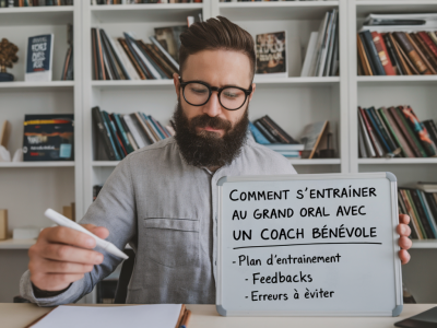 Comment s'entraîner au grand oral avec un coach bénévole : plan d'entraînement, feedbacks et erreurs à éviter