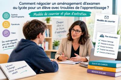 Comment négocier un aménagement d'examen au lycée pour un élève avec troubles de l'apprentissage : modèle de courrier et plan d'entretien